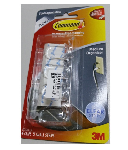 CORD CLIP 17301CLR 3M-CLEAR